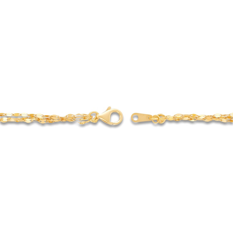 Main Image 2 of Italia D'Oro Four-Strand Valentino Mirror Chain Bracelet 14K Yellow Gold 7.25&quot;