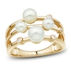 Thumbnail Image 1 of Cultured Pearl & Diamond Accent Three-Row Station Ring 14K Yellow Gold