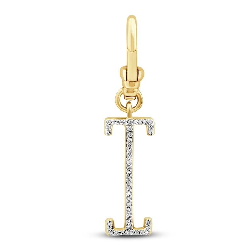 Main Image 1 of Charm'd by Lulu Frost Diamond Letter I Charm 1/15 ct tw Pavé Round 10K Yellow Gold