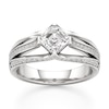 Thumbnail Image 1 of J'Lure Lab-Created Diamond Square-Emerald Step-Cut Engagement Ring 1-3/8 ct tw 18K White Gold