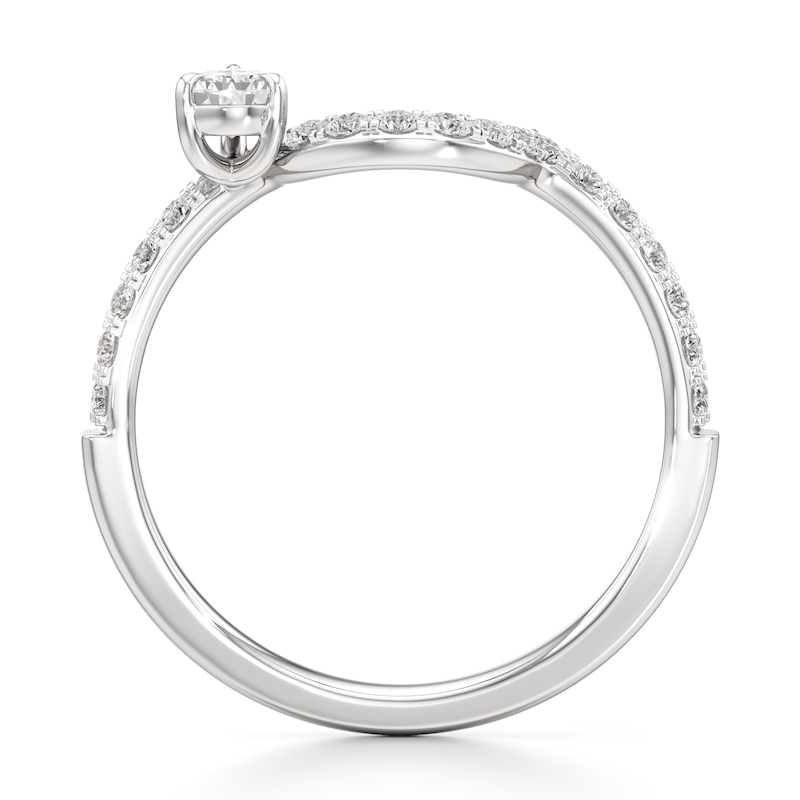Main Image 2 of J'Lure Pear Step-Cut Lab-Grown Diamond Contour Wedding Band 1/2 ct tw 18K White Gold