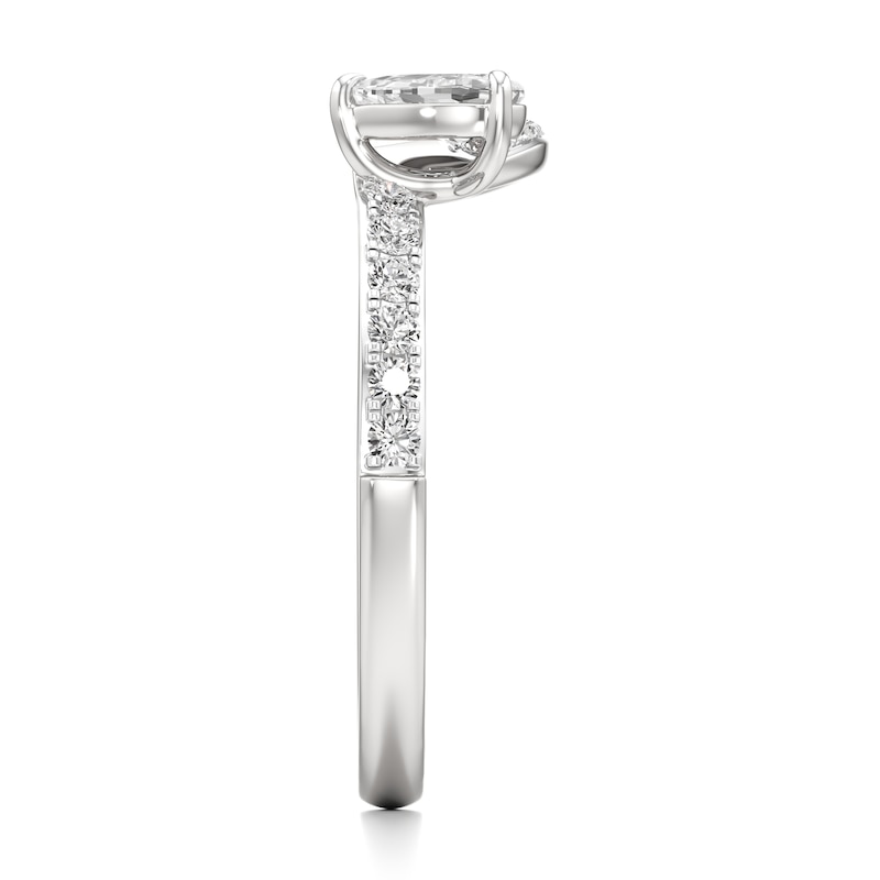 Main Image 3 of J'Lure Pear Step-Cut Lab-Grown Diamond Contour Wedding Band 1/2 ct tw 18K White Gold