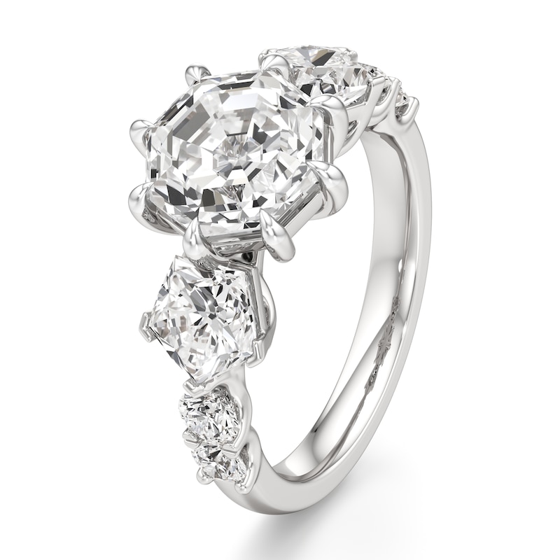 Main Image 4 of J'Lure Octagon Step-Cut Lab-Created Diamond Engagement Ring 4-3/4 ct tw 18K White Gold