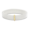 Thumbnail Image 1 of ZYDO Diamond Accent Mesh Stretch Bracelet Stainless Steel & 18K Yellow Gold 7.5&quot;