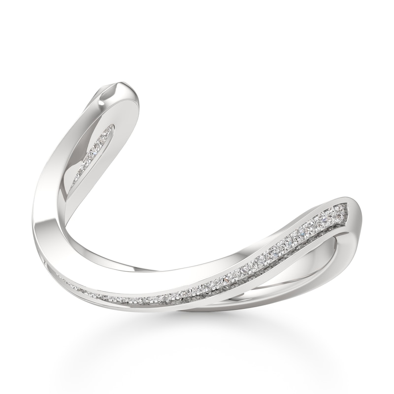 Main Image 1 of J'Lure Lab-Created Diamond Contour Wedding Band 1/5 ct tw 18K White Gold