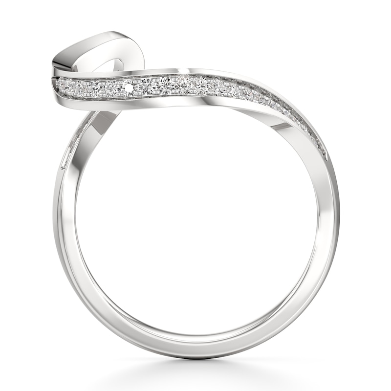 Main Image 2 of J'Lure Lab-Created Diamond Contour Wedding Band 1/5 ct tw 18K White Gold