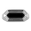 Thumbnail Image 3 of 1933 by Esquire Men's Hexagon-Cut Natural Black Onyx & Diamond Ring 1/20 ct tw Sterling Silver