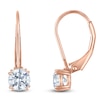 Thumbnail Image 1 of Round-Cut Lab-Created Diamond Solitaire Drop Earrings 1/2 ct tw 14K Rose Gold (SI2/F)