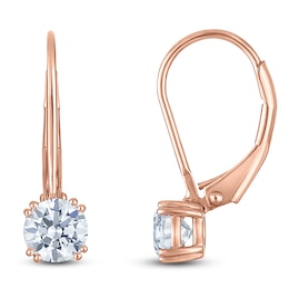 Round-Cut Lab-Created Diamond Solitaire Drop Earrings 1/2 ct tw 14K Rose Gold (SI2/F)