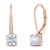 Thumbnail Image 2 of Round-Cut Lab-Created Diamond Solitaire Drop Earrings 1/2 ct tw 14K Rose Gold (SI2/F)