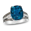 Thumbnail Image 1 of Le Vian Cushion-Cut Natural Blue Topaz Ring 3/4 ct tw Diamonds 14K Vanilla Gold