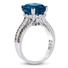 Thumbnail Image 2 of Le Vian Cushion-Cut Natural Blue Topaz Ring 3/4 ct tw Diamonds 14K Vanilla Gold