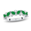 Thumbnail Image 1 of Marquise-Cut Natural Emerald & Diamond Ring 1/3 ct tw 14K White Gold