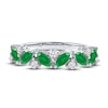 Thumbnail Image 3 of Marquise-Cut Natural Emerald & Diamond Ring 1/3 ct tw 14K White Gold