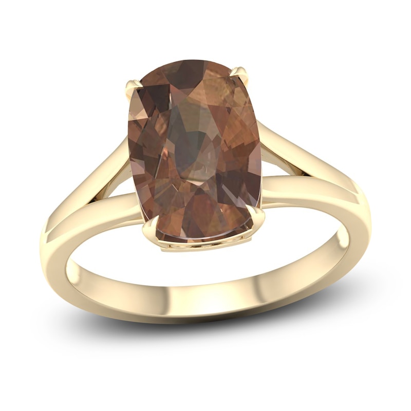 Main Image 1 of Natural Smoky Quartz Ring 14K Yellow Gold