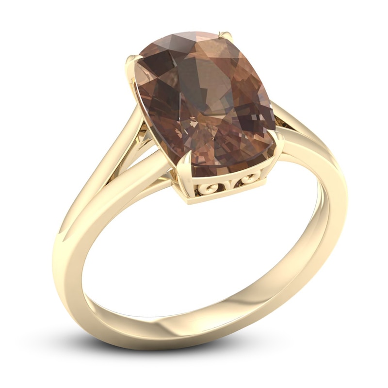 Main Image 2 of Natural Smoky Quartz Ring 14K Yellow Gold