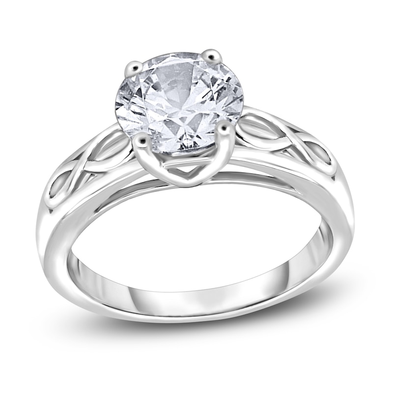 Main Image 1 of Diamond Solitaire Infinity Engagement Ring 3/4 ct tw Round 14K White Gold (I2/I)