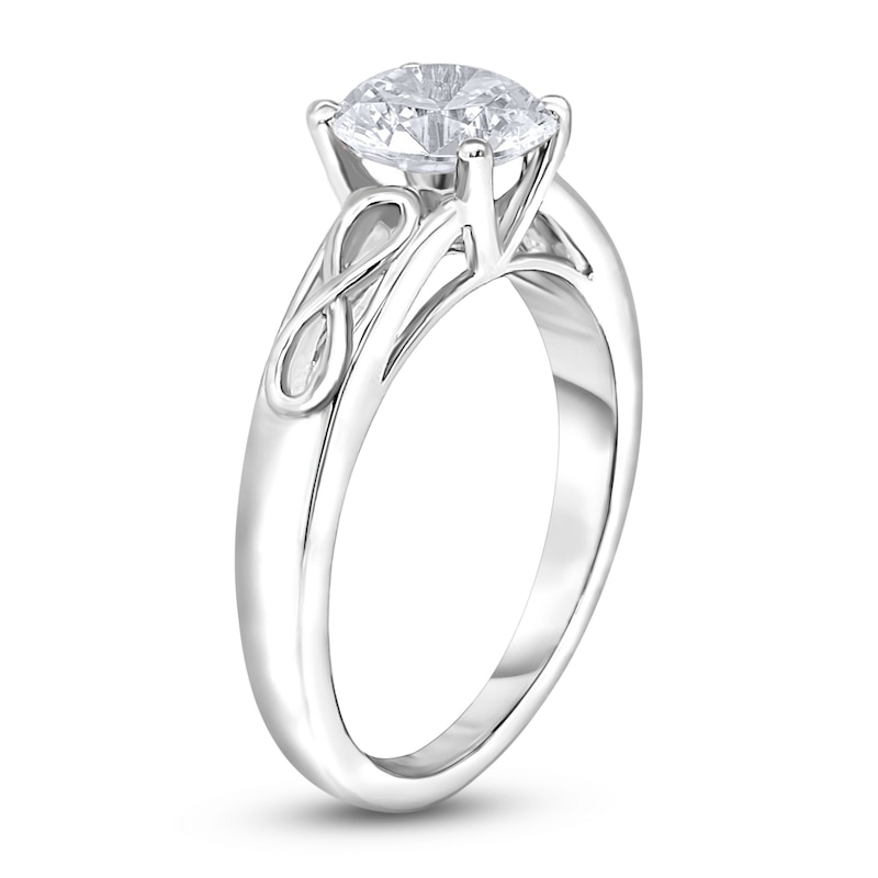 Main Image 2 of Diamond Solitaire Infinity Engagement Ring 3/4 ct tw Round 14K White Gold (I2/I)