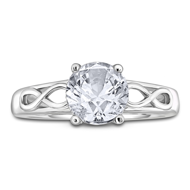 Main Image 3 of Diamond Solitaire Infinity Engagement Ring 3/4 ct tw Round 14K White Gold (I2/I)