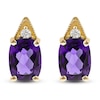 Thumbnail Image 0 of Natural Amethyst Earrings 1/20 ct tw Diamonds 10K Yellow Gold