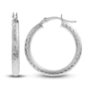 Thumbnail Image 2 of Diamond-Cut Round Hoop Earrings 14K White Gold 25mm