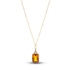 Thumbnail Image 1 of Natural Citrine Necklace Diamond Accents 10K Yellow Gold 18&quot;