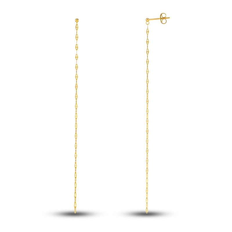 Main Image 2 of Hammer Chain Drop Earrings 14K Yellow Gold