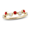 Thumbnail Image 1 of Juliette Maison Natural White Sapphire & Natural Ruby Ring 10K Yellow Gold