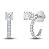 Thumbnail Image 1 of Diamond Halo Dangle Earring Jackets 3/4 ct tw Round 14K White Gold