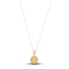 Thumbnail Image 1 of Round Angel Pendant Necklace 14K Yellow Gold 13&quot;