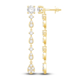 Diamond Dangle Earring Jackets 1 ct tw Round 14K Yellow Gold