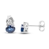 Thumbnail Image 1 of Natural Blue Sapphire Stud Earrings 1/20 ct tw Diamonds 14K White Gold