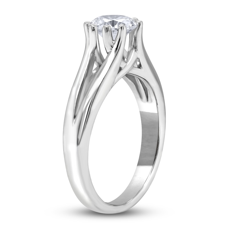 Main Image 2 of Diamond Solitaire Engagement Ring 1 ct tw Round 14K White Gold (I/I2)