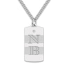 Thumbnail Image 1 of Men's Personalized Initial Pendant Necklace Diamond Accent Sterling Silver 20&quot;