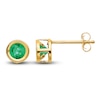Thumbnail Image 0 of Natural Emerald Earrings  14K Yellow Gold