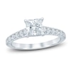 Thumbnail Image 1 of Diamond Hidden Halo Engagement Ring 1-1/2 ct tw Princess/Round 14K White Gold