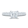 Thumbnail Image 3 of Diamond Hidden Halo Engagement Ring 1-1/2 ct tw Princess/Round 14K White Gold