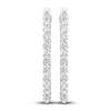 Thumbnail Image 1 of Certified Lab-Created Diamond Hoop Earrings 3 ct tw Round 14K White Gold