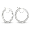 Thumbnail Image 2 of Certified Lab-Created Diamond Hoop Earrings 3 ct tw Round 14K White Gold