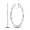 Thumbnail Image 0 of Certified Lab-Created Diamond Hoop Earrings 5-1/2 ct tw Round 14K White Gold