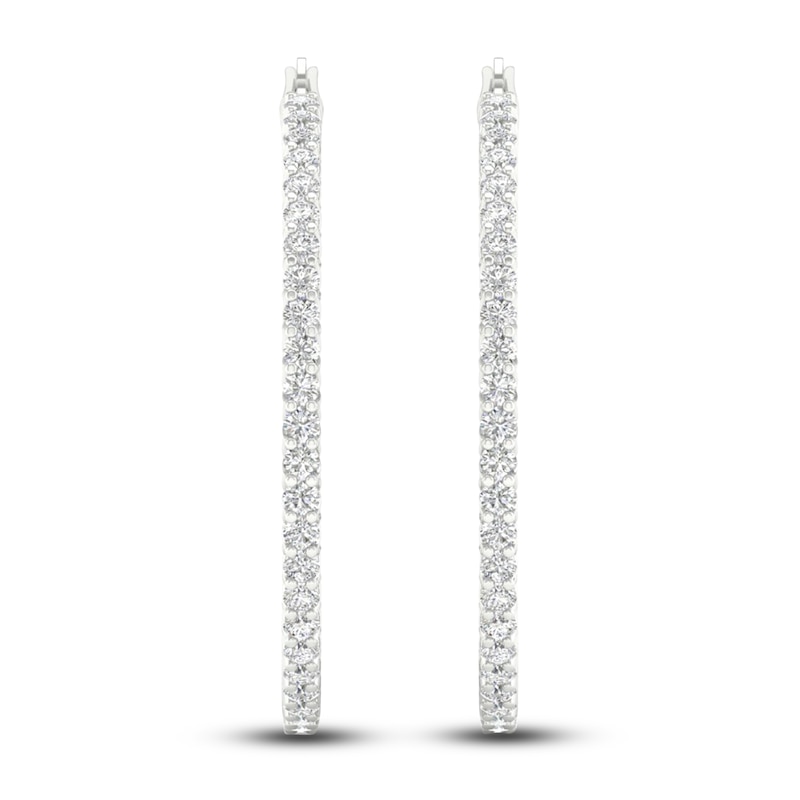 Certified Lab-Created Diamond Hoop Earrings 5-1/2 ct tw Round 14K White Gold