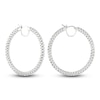 Thumbnail Image 3 of Certified Lab-Created Diamond Hoop Earrings 5-1/2 ct tw Round 14K White Gold