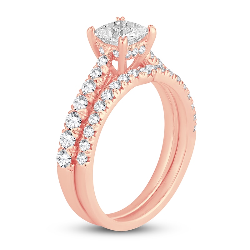 Main Image 2 of Diamond Bridal Set 1-3/4 ct tw Princess/Round 14K Rose Gold