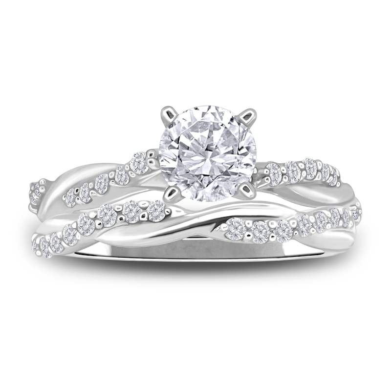 Main Image 3 of Diamond Twist Bridal Set 1 ct tw Round 14K White Gold