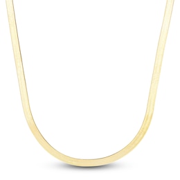 Solid Herringbone Chain Necklace 14K Yellow Gold 24&quot; 6.0mm