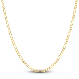 Solid Figaro Chain Necklace 14K Yellow Gold 20&quot; 3.8mm