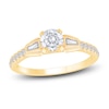 Thumbnail Image 1 of Diamond Engagement Ring 3/4 ct tw Round/Baguette 14K Yellow Gold