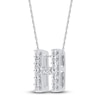 Thumbnail Image 2 of Diamond Letter H Necklace 1/20 ct tw Round 14K White Gold 18&quot;