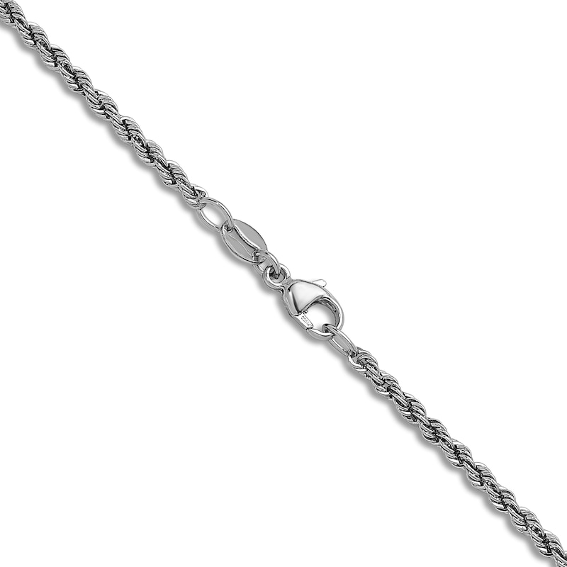 Solid Rope Chain Necklace Platinum 20" 2.2mm