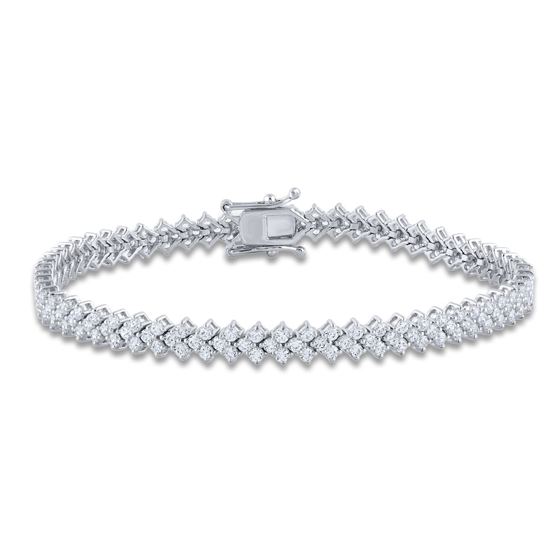 Diamond Tennis Bracelet 4 ct tw Round 14K White Gold 7